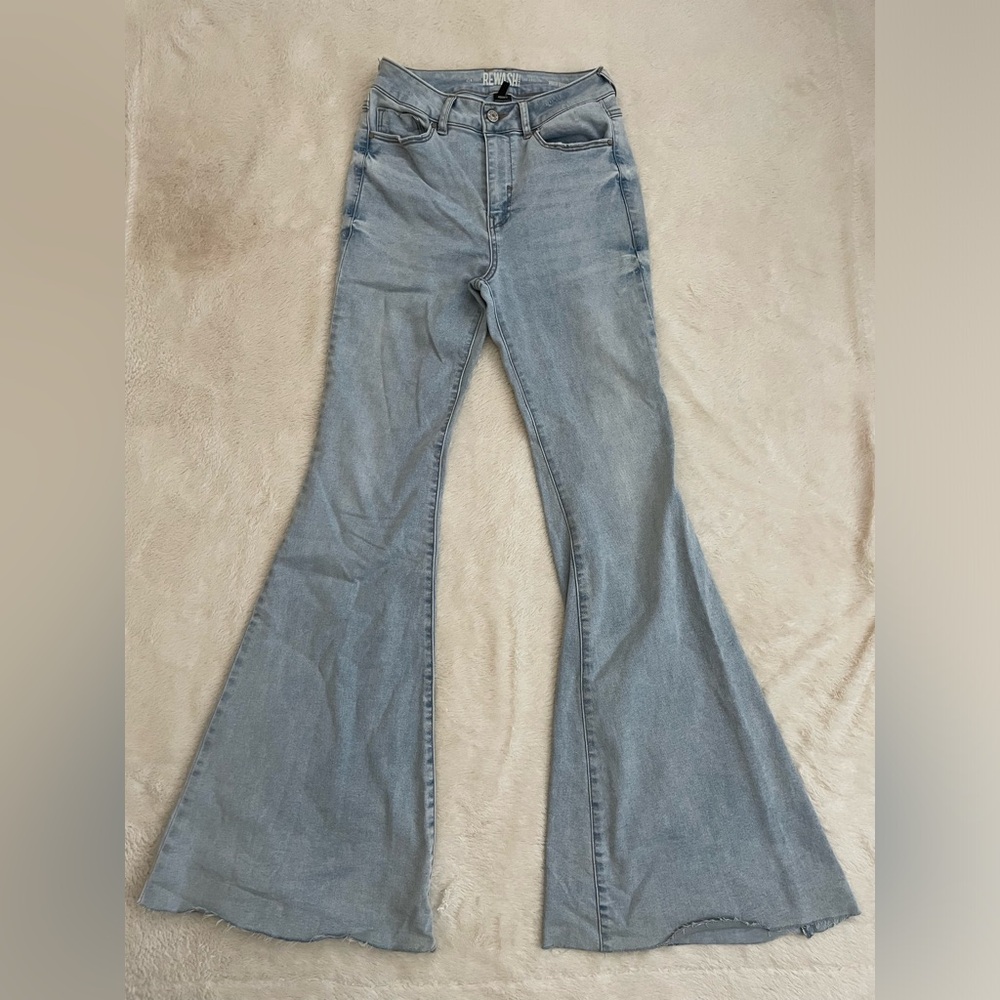 Light wash bell bottoms